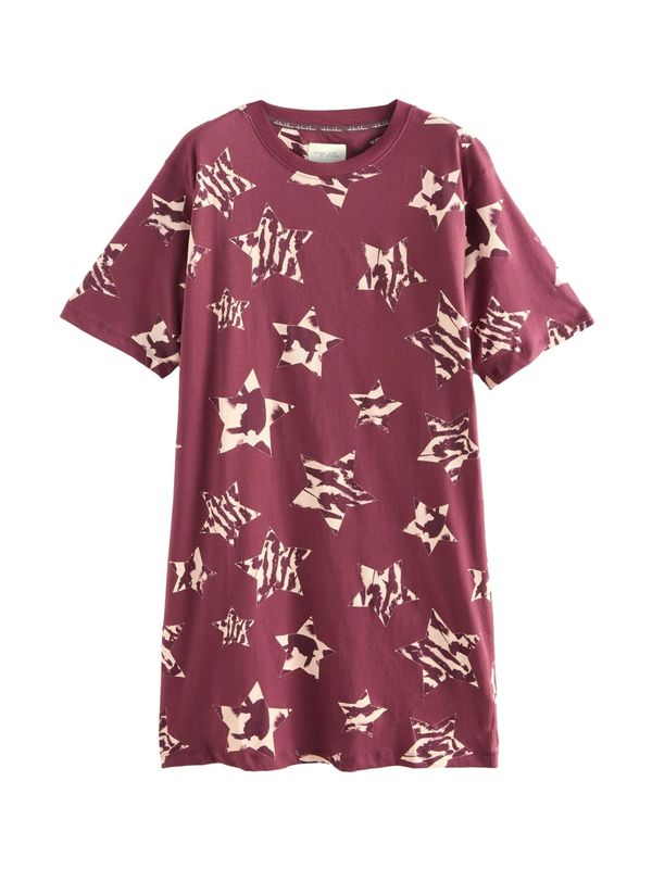 Next Next Spavaćica košulja  bež / tamno roza / crna