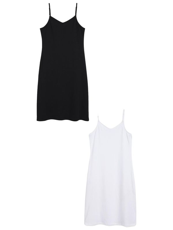 Next Next Spavaćica košulja  crna / bijela