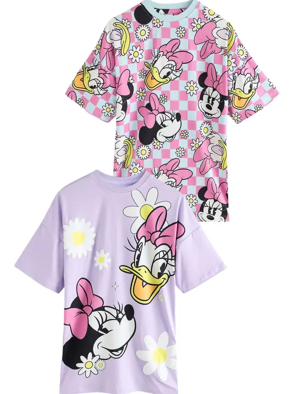 Next Next Spavaćica košulja 'Minnie Mouse'  pastelno plava / žuta / lila / svijetloroza