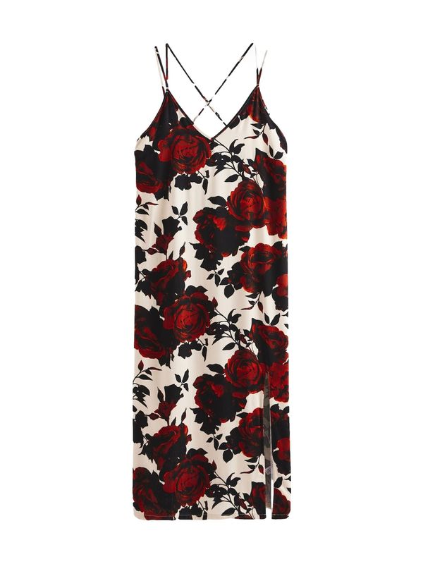 Next Next Spavaćica košulja  tamno crvena / crna / bijela