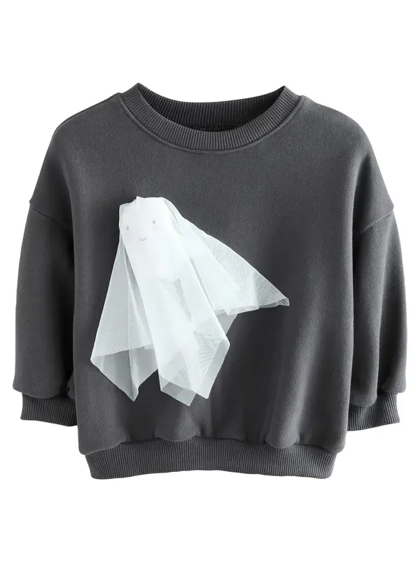 Next Next Sweater majica  antracit siva / bijela
