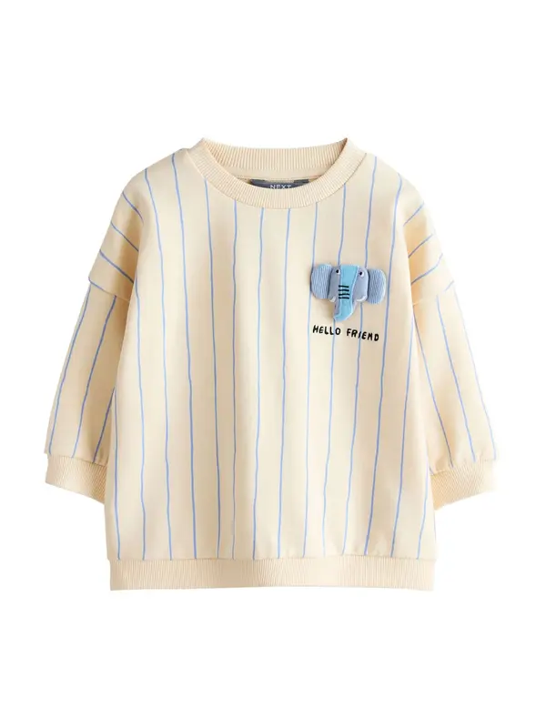 Next Next Sweater majica  bež / ecru/prljavo bijela / azur / crna