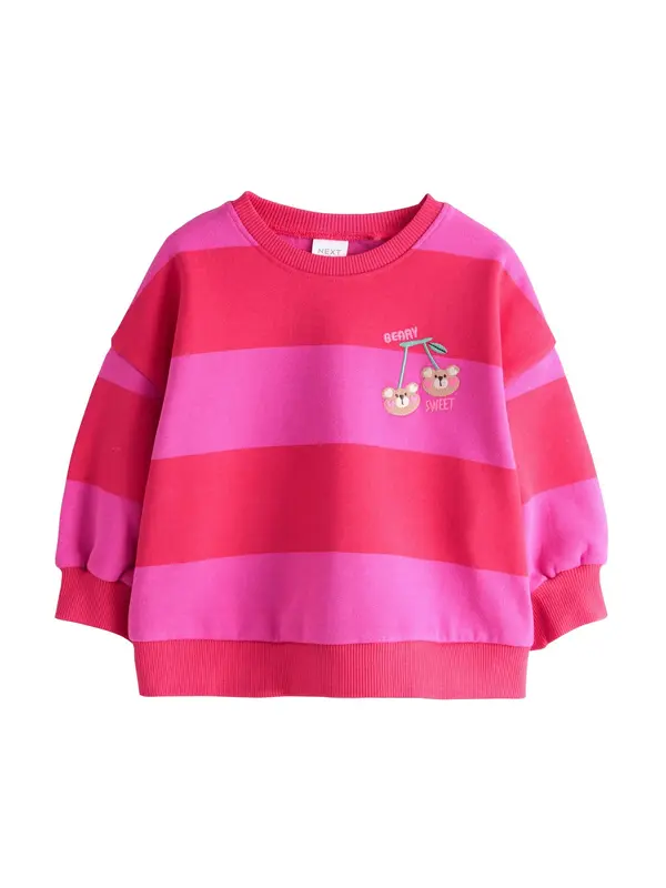 Next Next Sweater majica  bež / pastelno zelena / roza / crvena