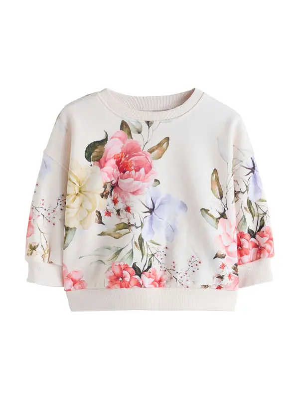 Next Next Sweater majica  boja pijeska / svijetložuta / maslinasta / svijetlocrvena