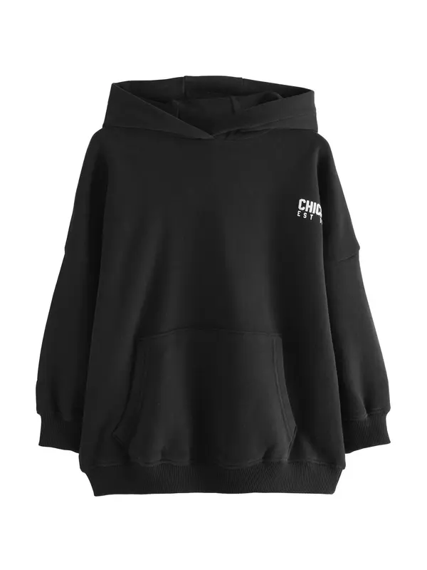Next Next Sweater majica  crna / bijela