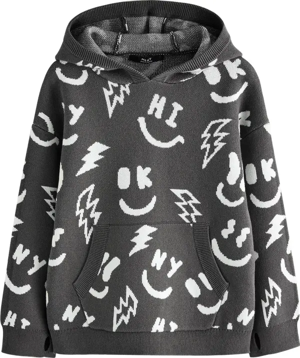 Next Next Sweater majica  crna / bijela