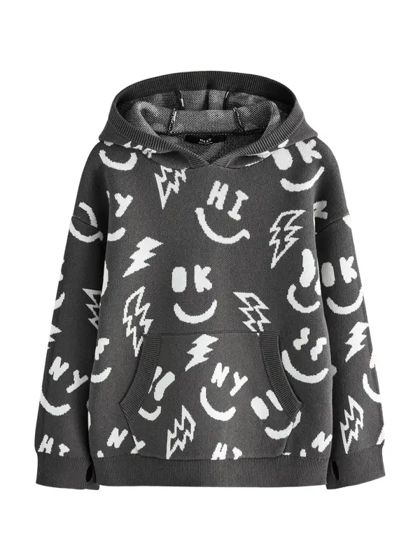 Next Next Sweater majica  crna / bijela