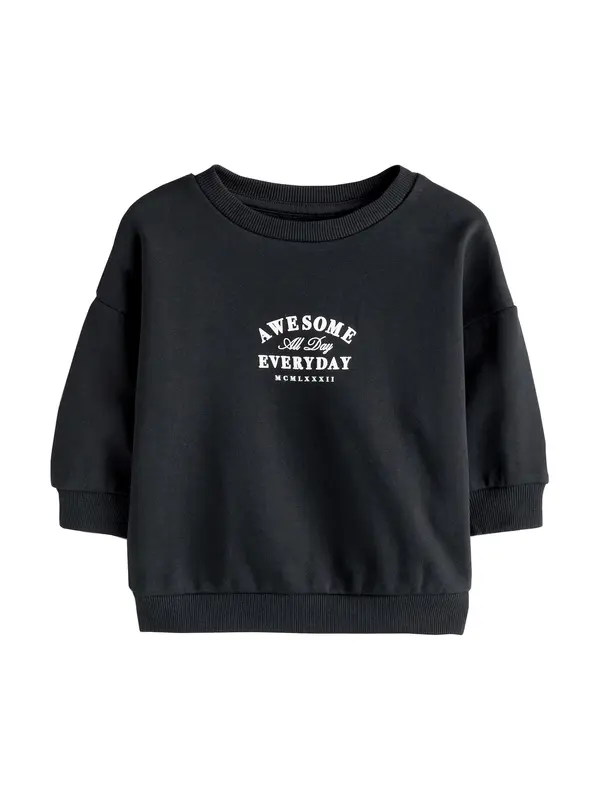 Next Next Sweater majica  crna / bijela