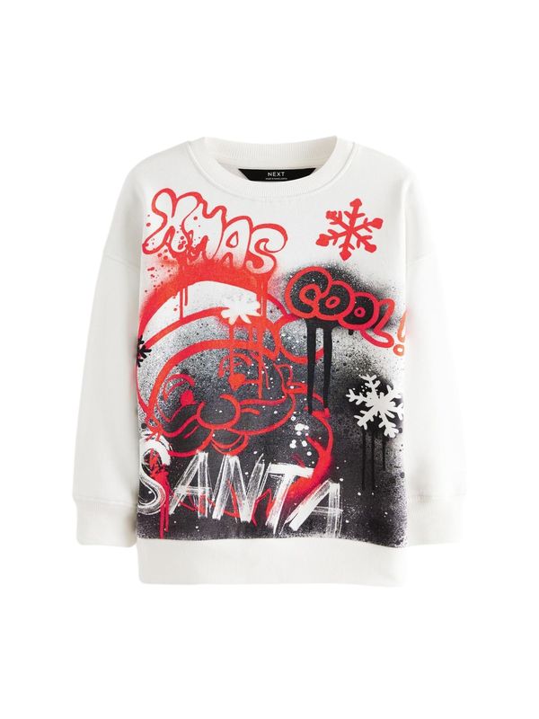 Next Next Sweater majica  crvena / crna / bijela