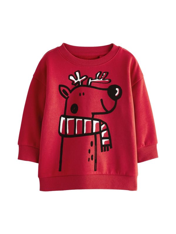 Next Next Sweater majica  crvena / crna / bijela