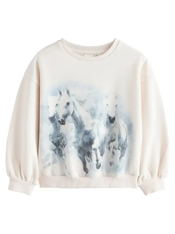 Next Next Sweater majica  ecru/prljavo bijela / bazalt siva / bež siva