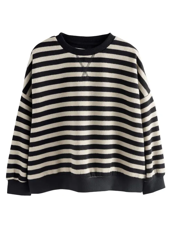 Next Next Sweater majica  ecru/prljavo bijela / crna