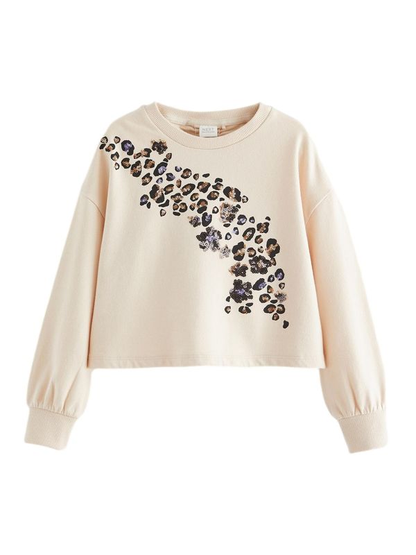 Next Next Sweater majica  ecru/prljavo bijela / lila / crna