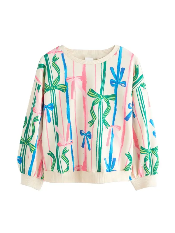 Next Next Sweater majica  ecru/prljavo bijela / plava / zelena / rosé