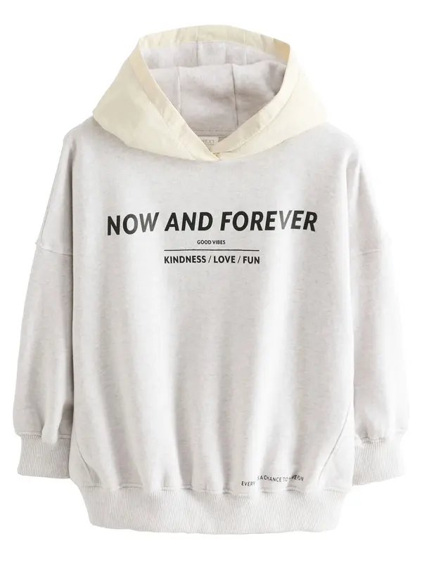 Next Next Sweater majica  ecru/prljavo bijela / svijetlosiva / crna
