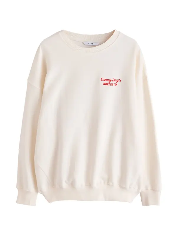 Next Next Sweater majica  ecru/prljavo bijela / žuta / crvena