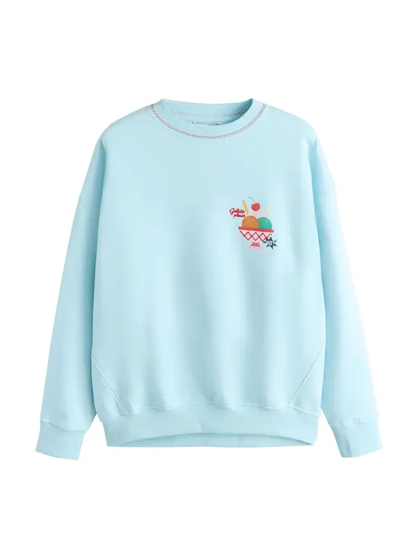 Next Next Sweater majica 'Gelato'  nebesko plava / smaragdno zelena / roza / svijetlo crvena
