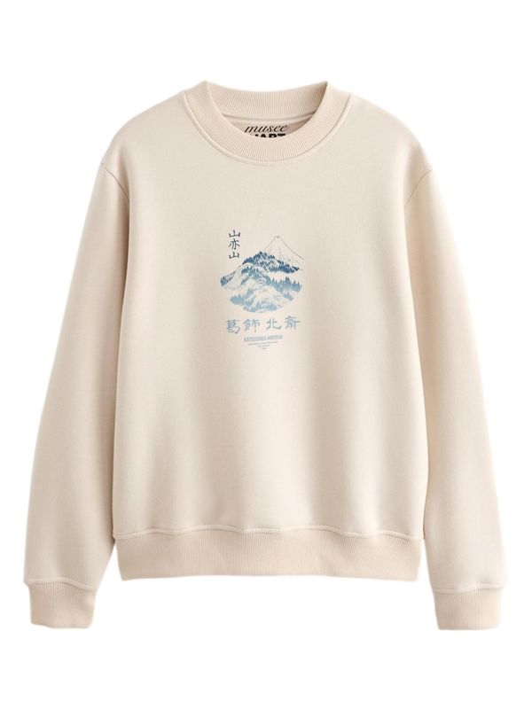 Next Next Sweater majica 'Hokusai'  bež / plava / tamno plava