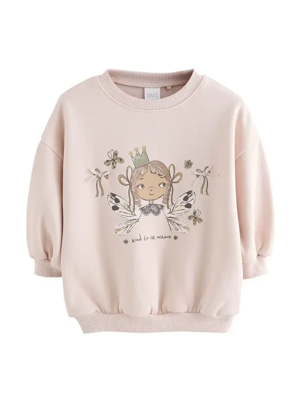 Next Next Sweater majica  kaki / rosé / crna