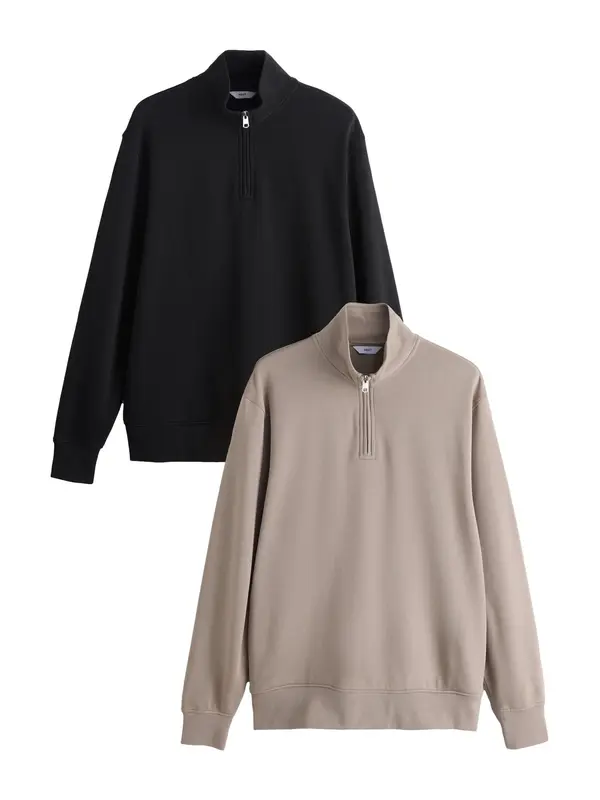 Next Next Sweater majica  kameno siva / crna