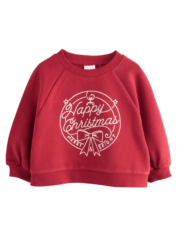 Next Next Sweater majica  krvavo crvena / bijela