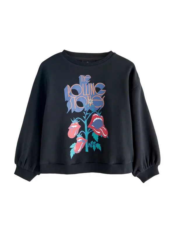 Next Next Sweater majica  ljubičasto plava / crna
