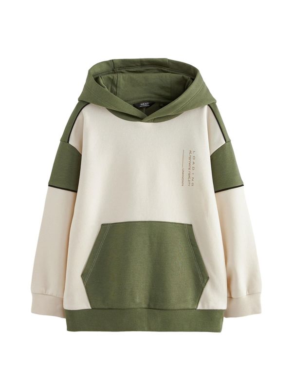 Next Next Sweater majica  maslinasta / bijela