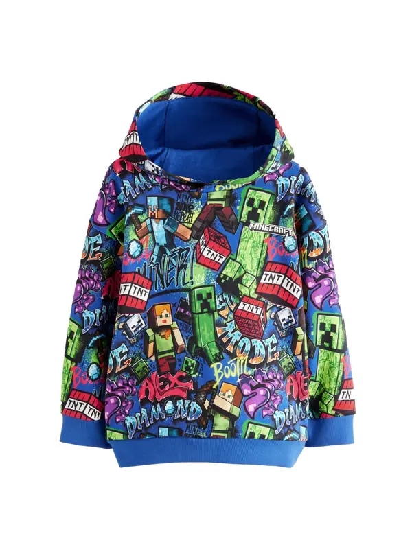 Next Next Sweater majica 'Minecraft'  plava / neonsko zelena / roza / crvena