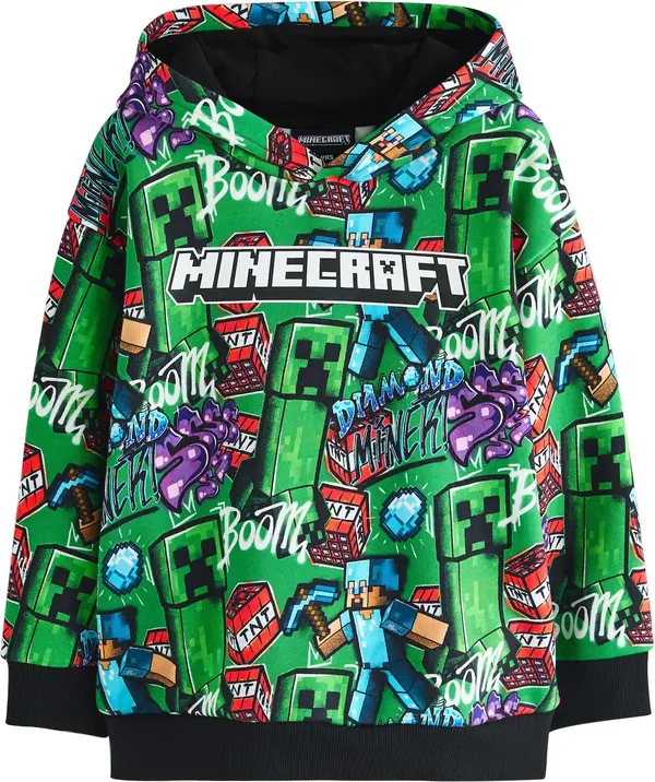 Next Next Sweater majica 'Minecraft'  plava / zelena / ljubičasta / crna