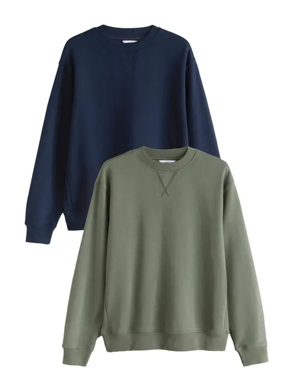Next Next Sweater majica  mornarsko plava / kaki