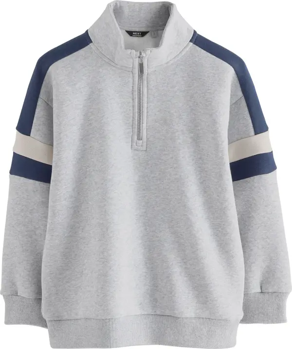 Next Next Sweater majica  mornarsko plava / siva melange / bijela