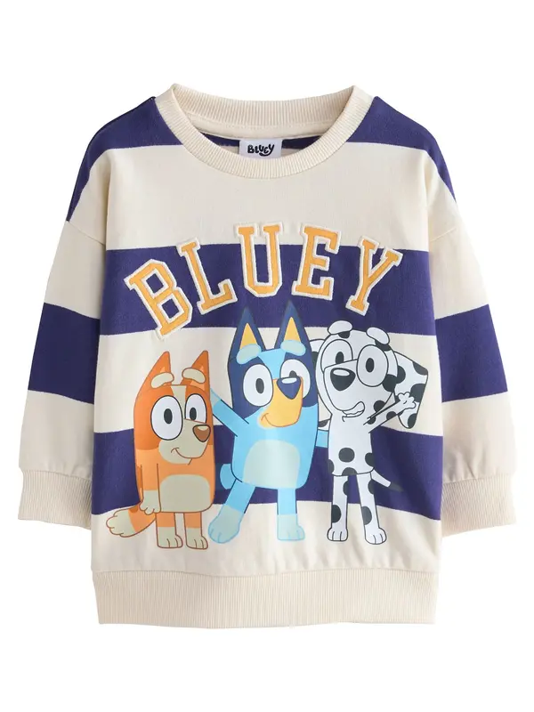 Next Next Sweater majica  mornarsko plava / svijetloplava / tamno narančasta / bijela