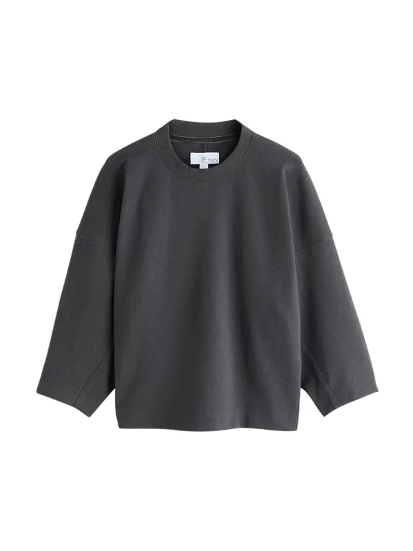 Next Next Sweater majica 'N. Premium'  tamo siva