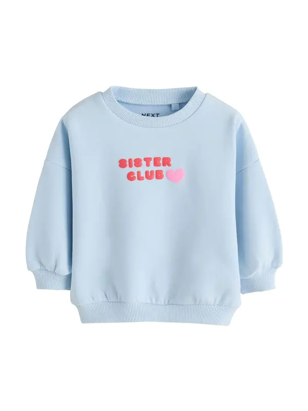 Next Next Sweater majica  nebesko plava / roza / crvena