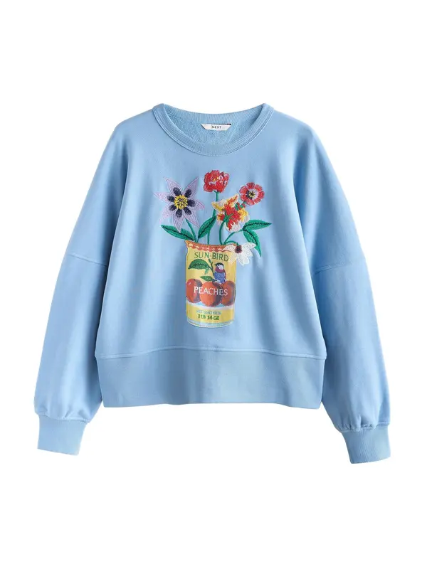 Next Next Sweater majica  nebesko plava / svijetložuta / zelena / crvena