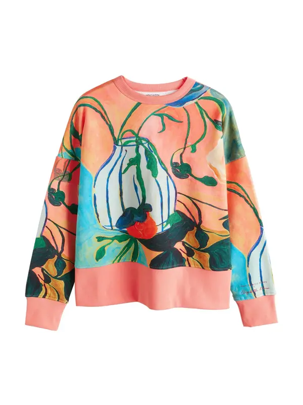 Next Next Sweater majica  noćno plava / azur / tamno zelena / prljavo roza