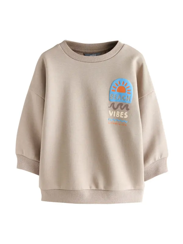 Next Next Sweater majica  pijesak / svijetloplava / smeđa