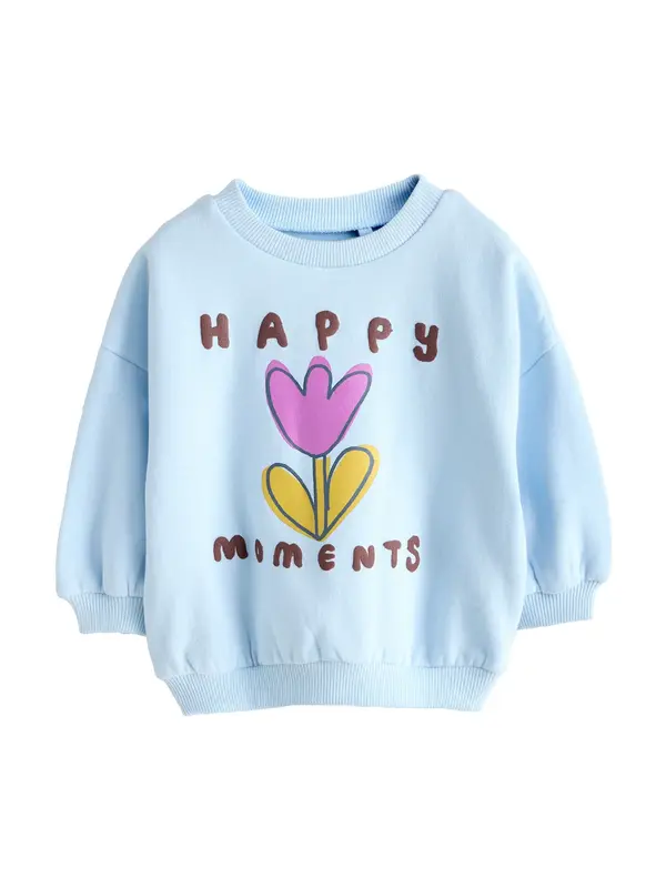 Next Next Sweater majica  plava / čokolada / žuta / ljubičasta