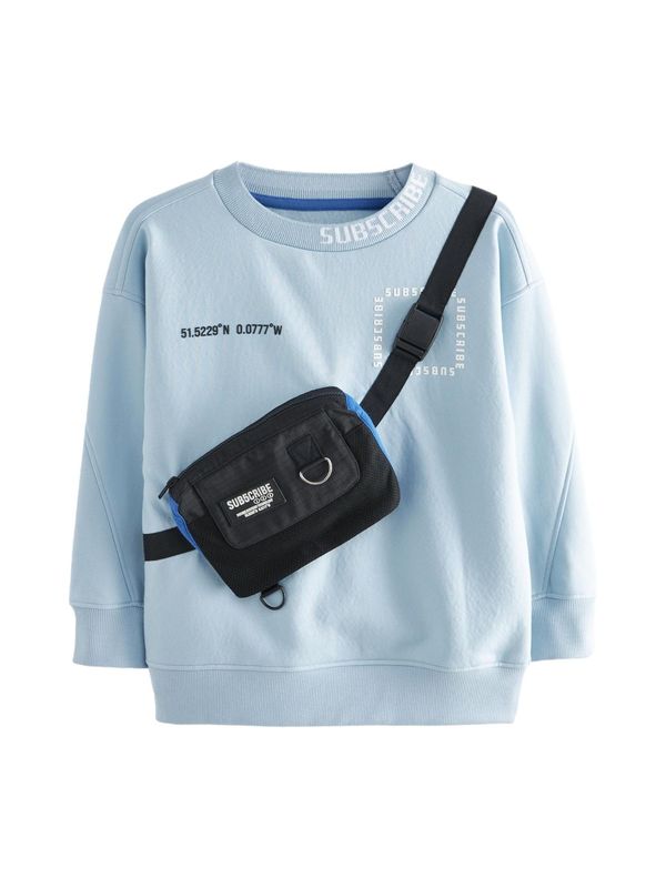 Next Next Sweater majica  plava / crna / bijela