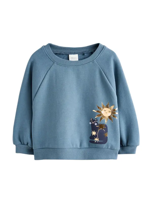 Next Next Sweater majica  plava / noćno plava / zlatna