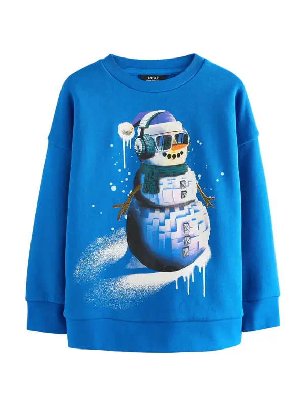 Next Next Sweater majica  plava / petrol / narančasta / bijela