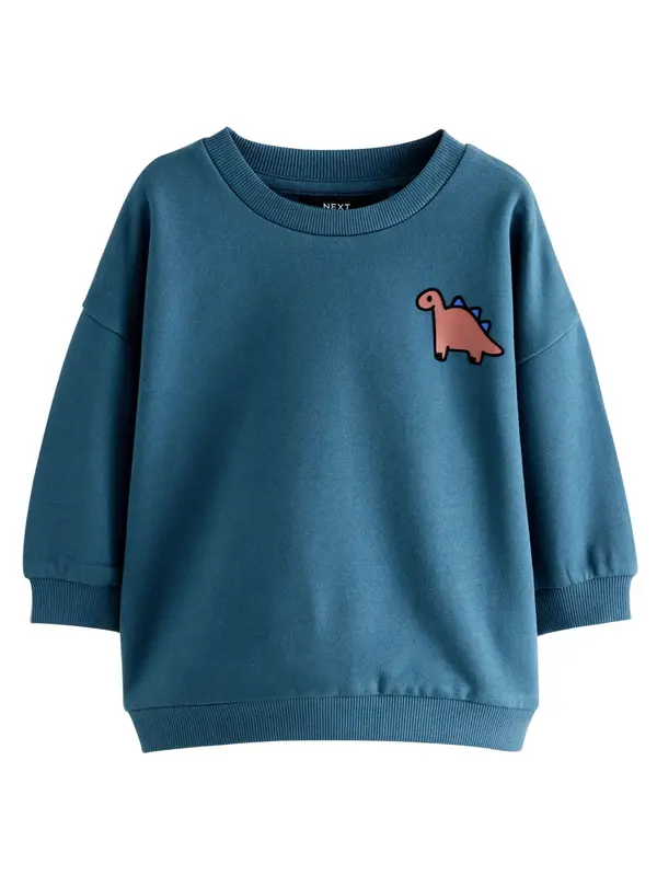Next Next Sweater majica  plava / smeđa / crna / bijela