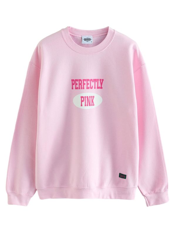 Next Next Sweater majica  roza / crna / bijela