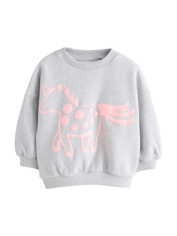 Next Next Sweater majica  siva melange / roza