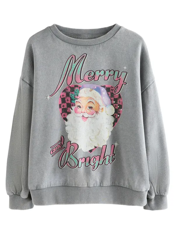 Next Next Sweater majica  siva / menta / lila / roza