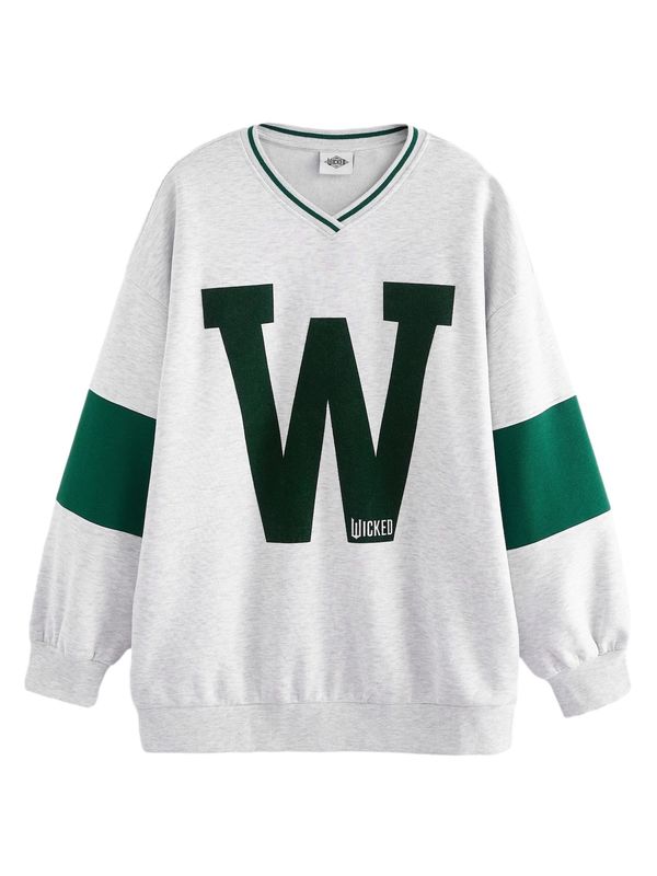 Next Next Sweater majica  siva / zelena / crna