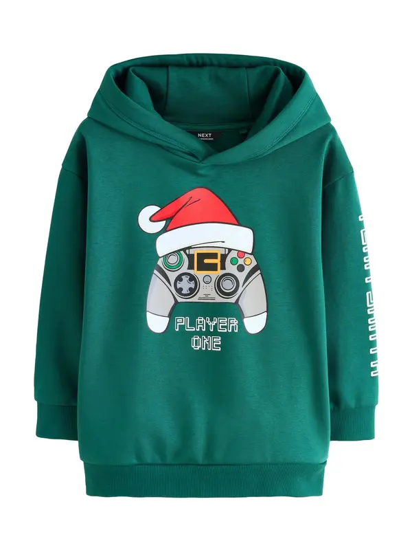 Next Next Sweater majica  siva / zelena / crvena / bijela