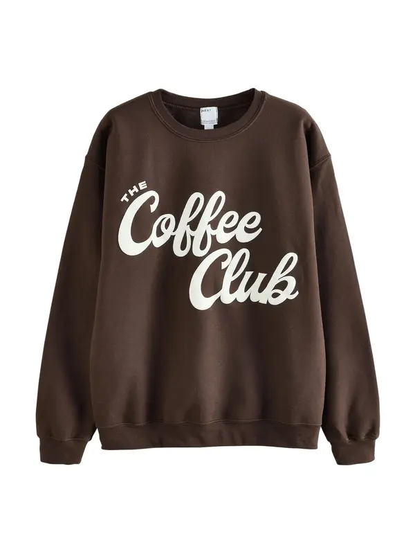 Next Next Sweater majica  smeđa / bijela