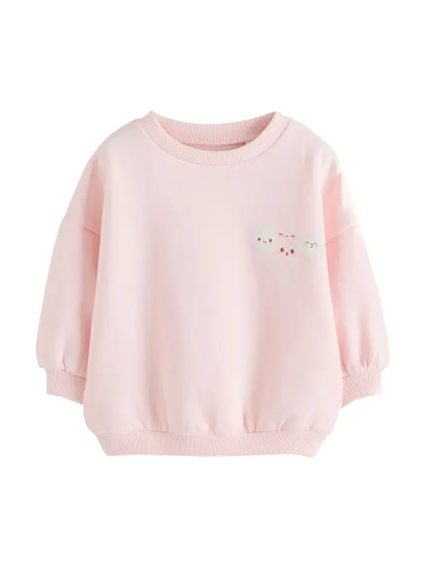Next Next Sweater majica  smeđa / roza / bijela