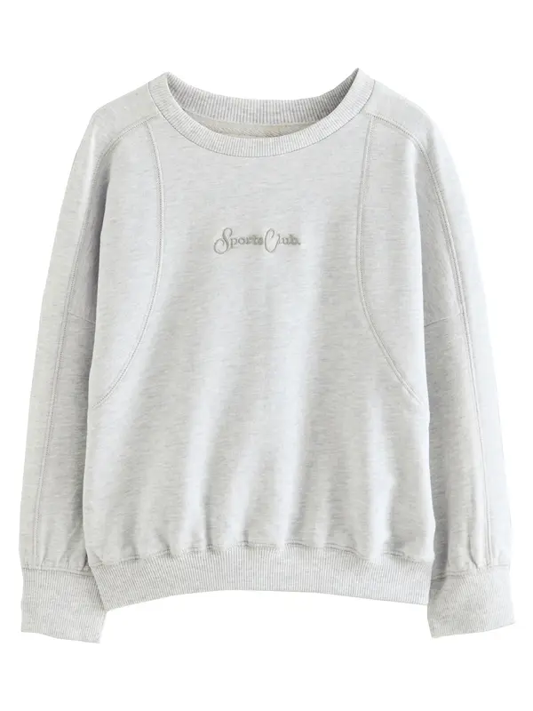 Next Next Sweater majica 'Sports Club'  siva melange